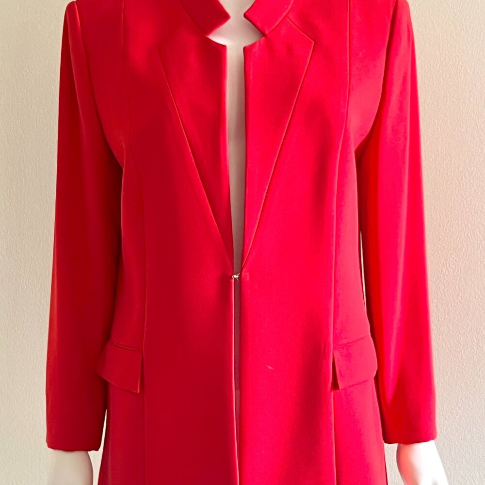 ELIE TAHARI High End Tailored Structured Red Blazer Jacket, 14